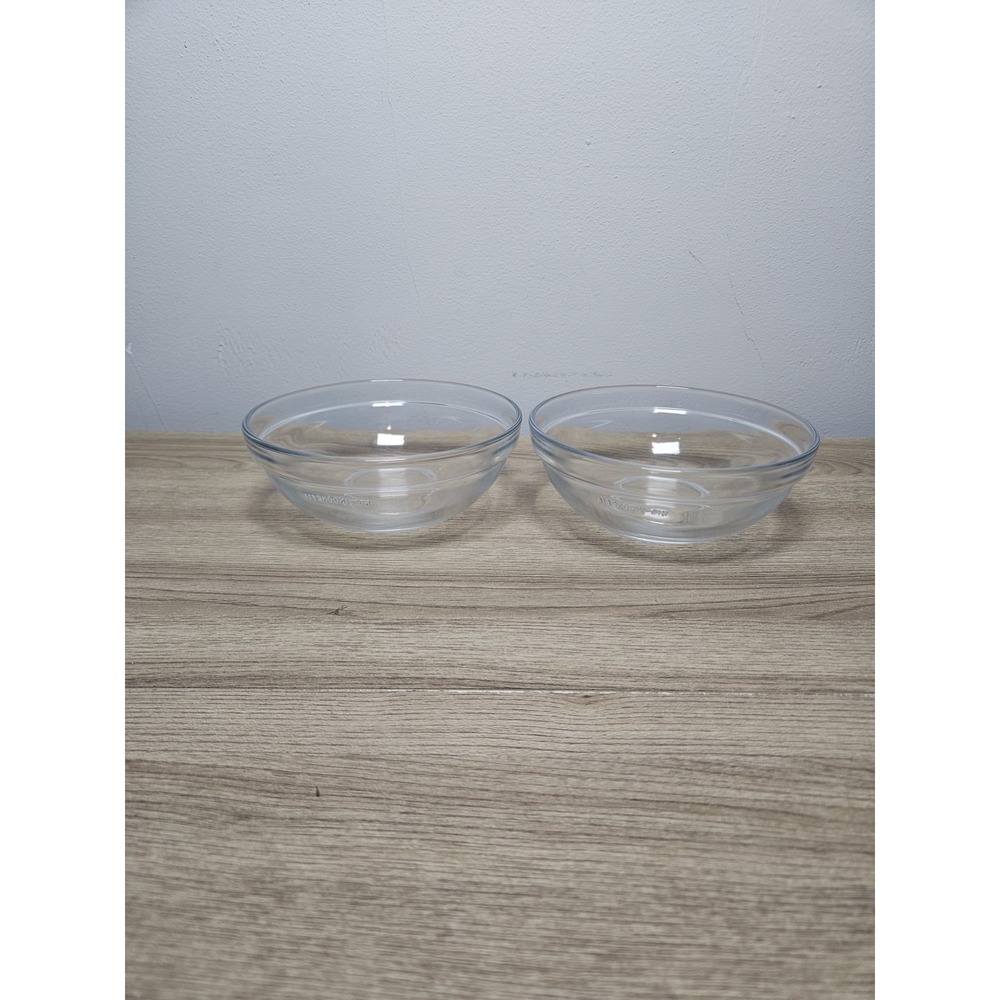 KIG Indonesia Clear Glass Dessert Cereal Bowls Set of 2 5" Round Kitchen